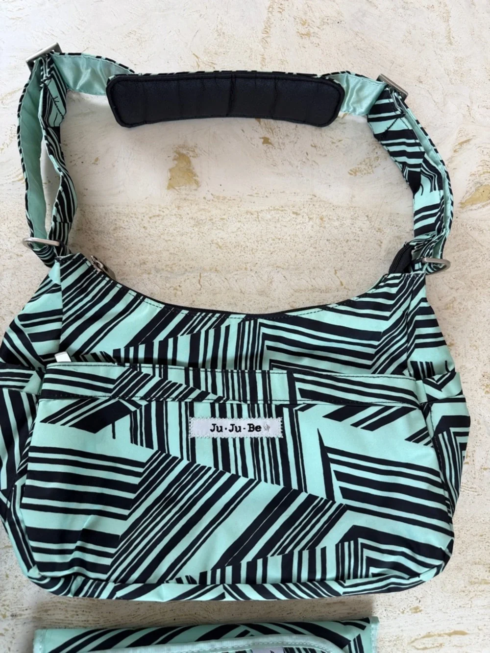 JuJuBe Mint Chip Diaper Bag Set + Mini Bag & Changing Pad | Gently Used